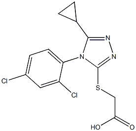 2-{[5-cyclopropyl-4-(2,4-dichlorophenyl)-4H-1,2,4-triazol-3-yl]sulfanyl}acetic acid Struktur