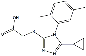 2-{[5-cyclopropyl-4-(2,5-dimethylphenyl)-4H-1,2,4-triazol-3-yl]sulfanyl}acetic acid 结构式