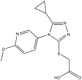 2-{[5-cyclopropyl-4-(6-methoxypyridin-3-yl)-4H-1,2,4-triazol-3-yl]sulfanyl}acetic acid,,结构式