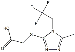 2-{[5-methyl-4-(2,2,2-trifluoroethyl)-4H-1,2,4-triazol-3-yl]sulfanyl}acetic acid 化学構造式