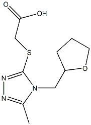 2-{[5-methyl-4-(oxolan-2-ylmethyl)-4H-1,2,4-triazol-3-yl]sulfanyl}acetic acid Struktur