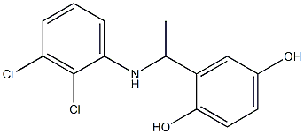 2-{1-[(2,3-dichlorophenyl)amino]ethyl}benzene-1,4-diol 化学構造式