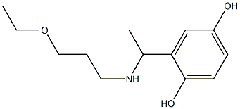 2-{1-[(3-ethoxypropyl)amino]ethyl}benzene-1,4-diol 化学構造式