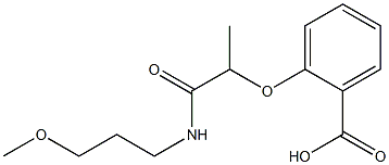 2-{1-[(3-methoxypropyl)carbamoyl]ethoxy}benzoic acid Struktur