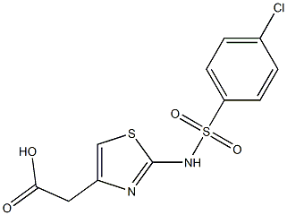 2-{2-[(4-chlorobenzene)sulfonamido]-1,3-thiazol-4-yl}acetic acid 化学構造式