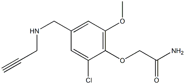 2-{2-chloro-6-methoxy-4-[(prop-2-yn-1-ylamino)methyl]phenoxy}acetamide,,结构式