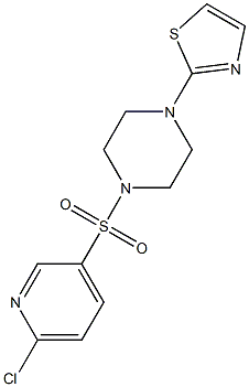 2-{4-[(6-chloropyridine-3-)sulfonyl]piperazin-1-yl}-1,3-thiazole 结构式