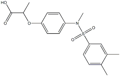 2-{4-[[(3,4-dimethylphenyl)sulfonyl](methyl)amino]phenoxy}propanoic acid 化学構造式
