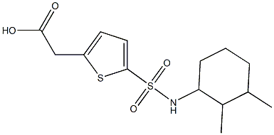 2-{5-[(2,3-dimethylcyclohexyl)sulfamoyl]thiophen-2-yl}acetic acid 结构式