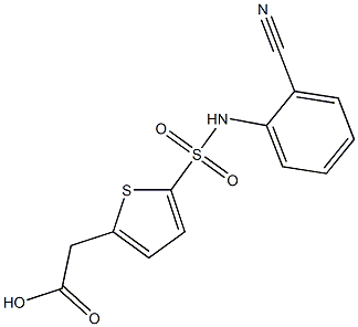 2-{5-[(2-cyanophenyl)sulfamoyl]thiophen-2-yl}acetic acid,,结构式