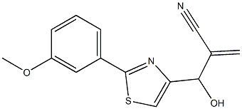 2-{hydroxy[2-(3-methoxyphenyl)-1,3-thiazol-4-yl]methyl}prop-2-enenitrile 化学構造式