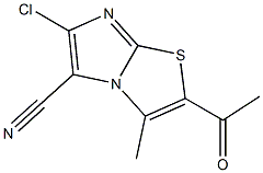 2-acetyl-6-chloro-3-methylimidazo[2,1-b][1,3]thiazole-5-carbonitrile Struktur