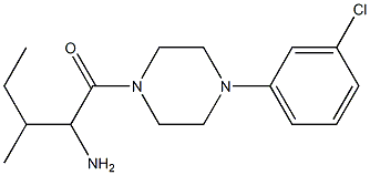 2-amino-1-[4-(3-chlorophenyl)piperazin-1-yl]-3-methylpentan-1-one Structure