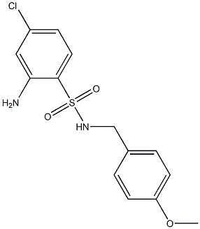 2-amino-4-chloro-N-[(4-methoxyphenyl)methyl]benzene-1-sulfonamide,,结构式