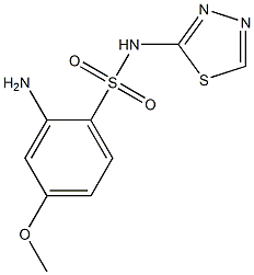 2-amino-4-methoxy-N-(1,3,4-thiadiazol-2-yl)benzene-1-sulfonamide Struktur