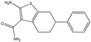 2-amino-6-phenyl-4,5,6,7-tetrahydro-1-benzothiophene-3-carboxamide 化学構造式