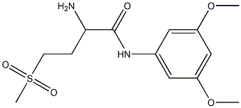 2-amino-N-(3,5-dimethoxyphenyl)-4-methanesulfonylbutanamide 结构式