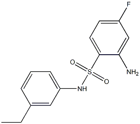 2-amino-N-(3-ethylphenyl)-4-fluorobenzene-1-sulfonamide 化学構造式
