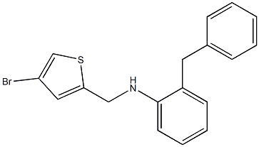 2-benzyl-N-[(4-bromothiophen-2-yl)methyl]aniline,,结构式