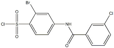 2-bromo-4-[(3-chlorobenzene)amido]benzene-1-sulfonyl chloride 结构式