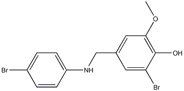 2-bromo-4-{[(4-bromophenyl)amino]methyl}-6-methoxyphenol,,结构式