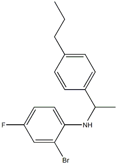 2-bromo-4-fluoro-N-[1-(4-propylphenyl)ethyl]aniline Struktur