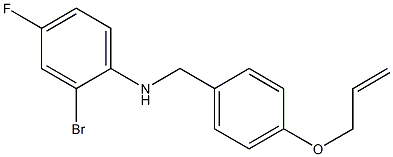 2-bromo-4-fluoro-N-{[4-(prop-2-en-1-yloxy)phenyl]methyl}aniline 化学構造式