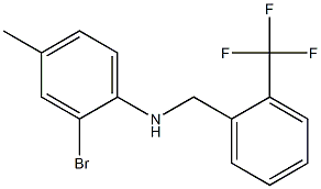 2-bromo-4-methyl-N-{[2-(trifluoromethyl)phenyl]methyl}aniline 结构式