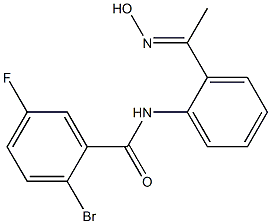 2-bromo-5-fluoro-N-{2-[1-(hydroxyimino)ethyl]phenyl}benzamide Struktur