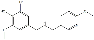 2-bromo-6-methoxy-4-({[(6-methoxypyridin-3-yl)methyl]amino}methyl)phenol 结构式