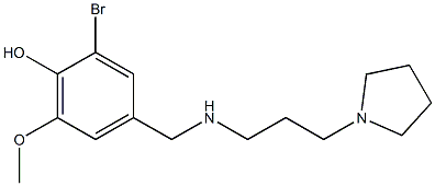 2-bromo-6-methoxy-4-({[3-(pyrrolidin-1-yl)propyl]amino}methyl)phenol,,结构式