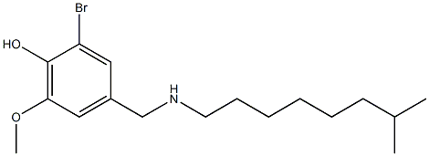 2-bromo-6-methoxy-4-{[(7-methyloctyl)amino]methyl}phenol 结构式