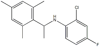 2-chloro-4-fluoro-N-[1-(2,4,6-trimethylphenyl)ethyl]aniline,,结构式