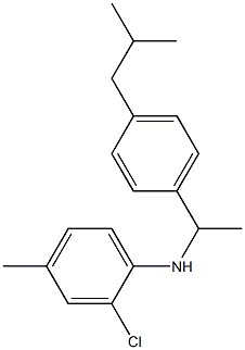 2-chloro-4-methyl-N-{1-[4-(2-methylpropyl)phenyl]ethyl}aniline,,结构式