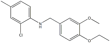 2-chloro-N-[(4-ethoxy-3-methoxyphenyl)methyl]-4-methylaniline 结构式