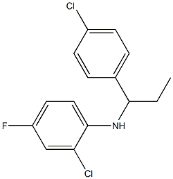 2-chloro-N-[1-(4-chlorophenyl)propyl]-4-fluoroaniline,,结构式