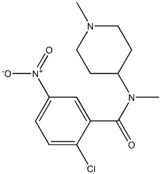 2-chloro-N-methyl-N-(1-methylpiperidin-4-yl)-5-nitrobenzamide 化学構造式