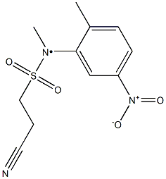 2-cyano-N-methyl-N-(2-methyl-5-nitrophenyl)ethane-1-sulfonamido Struktur