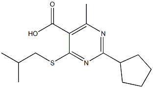 2-cyclopentyl-4-(isobutylthio)-6-methylpyrimidine-5-carboxylic acid,,结构式