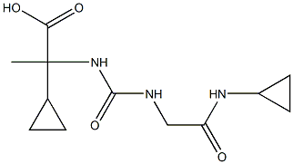 2-cyclopropyl-2-[({[2-(cyclopropylamino)-2-oxoethyl]amino}carbonyl)amino]propanoic acid Struktur