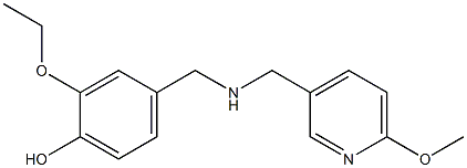 2-ethoxy-4-({[(6-methoxypyridin-3-yl)methyl]amino}methyl)phenol Struktur
