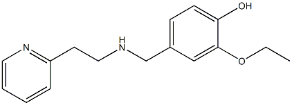 2-ethoxy-4-({[2-(pyridin-2-yl)ethyl]amino}methyl)phenol 结构式