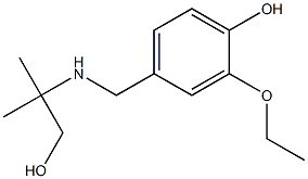 2-ethoxy-4-{[(1-hydroxy-2-methylpropan-2-yl)amino]methyl}phenol 化学構造式