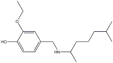 2-ethoxy-4-{[(6-methylheptan-2-yl)amino]methyl}phenol 化学構造式