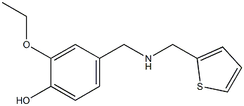 2-ethoxy-4-{[(thiophen-2-ylmethyl)amino]methyl}phenol Struktur