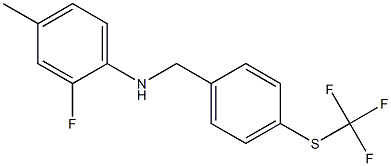 2-fluoro-4-methyl-N-({4-[(trifluoromethyl)sulfanyl]phenyl}methyl)aniline Structure