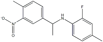 2-fluoro-4-methyl-N-[1-(4-methyl-3-nitrophenyl)ethyl]aniline Structure