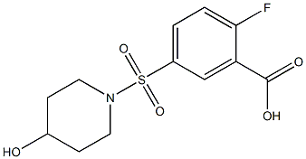 2-fluoro-5-[(4-hydroxypiperidine-1-)sulfonyl]benzoic acid Struktur