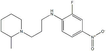 2-fluoro-N-[3-(2-methylpiperidin-1-yl)propyl]-4-nitroaniline Struktur