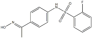 2-fluoro-N-{4-[1-(hydroxyimino)ethyl]phenyl}benzene-1-sulfonamide,,结构式